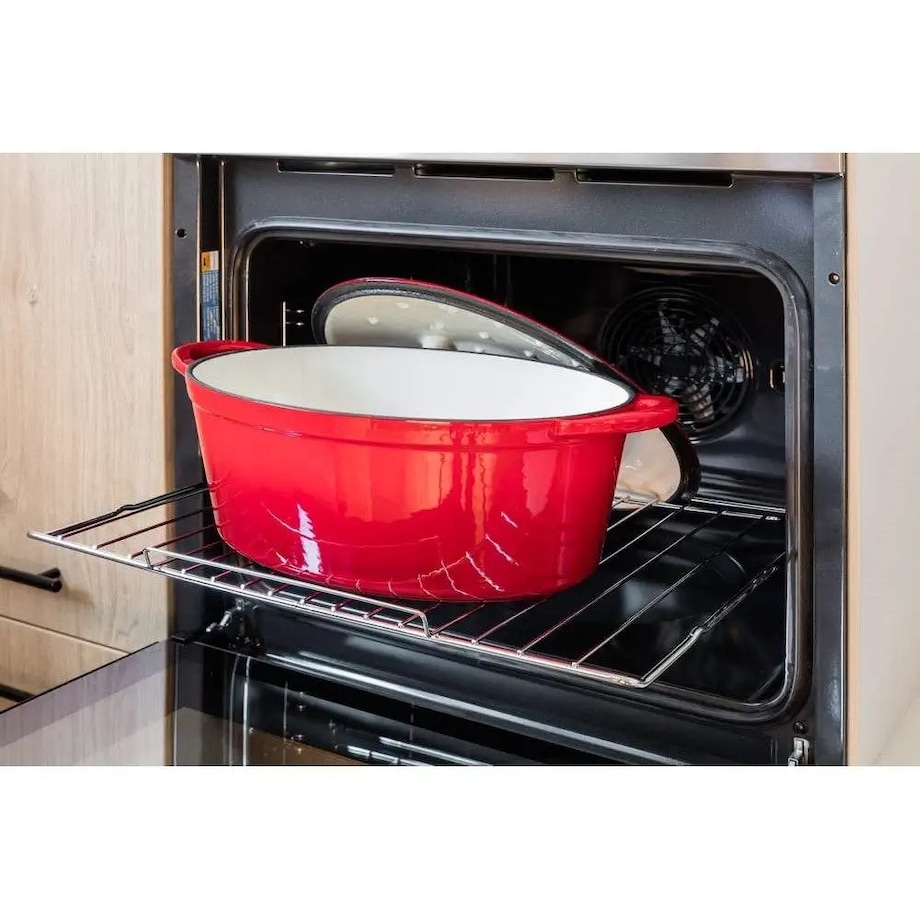 GARNEK duży ŻELIWNY PIEKARNIK brytfanna INDUKCJA pokrywa na prezent 6,7 L