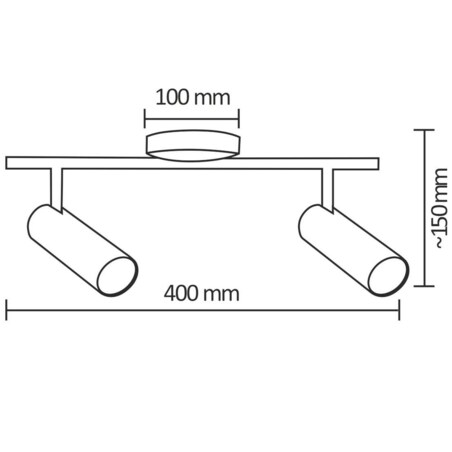 Lampa sufitowa GAVI 308429 Polux ścienna listwa LED 9W 3000K regulowane reflektorki tuby czarne
