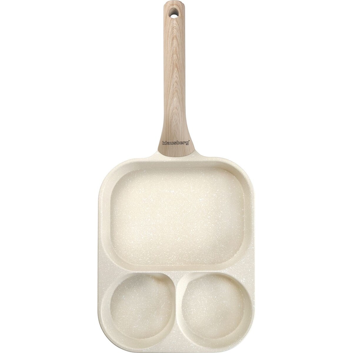 Patelnia marmurkowa 3 w 1 do jajek naleśników placków pancake 22x18cm BEŻOWA KLAUSBERG