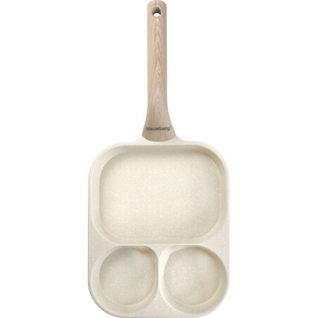 Patelnia marmurkowa 3 w 1 do jajek naleśników placków pancake 22x18cm BEŻOWA KLAUSBERG
