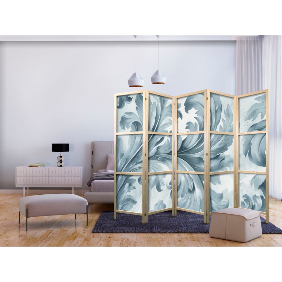 Parawan Japoński 5-panelowy Kamienne Barokowe Ornamenty 225x172cm