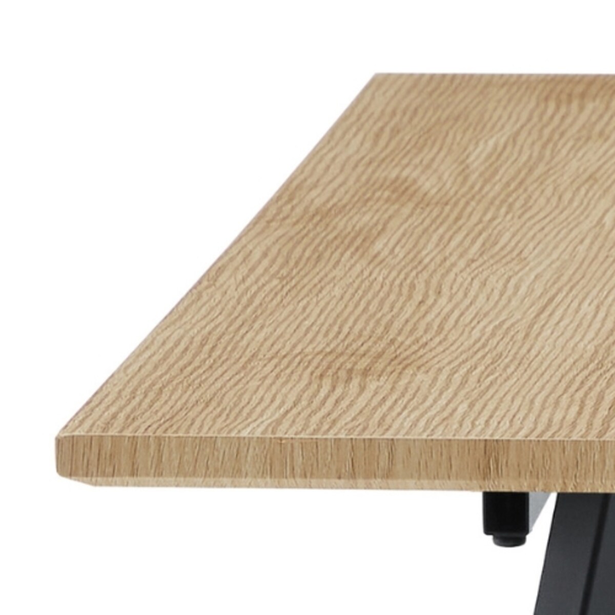 Stół prostokątny loft 120x80 Floriano, jasne drewno, czarne metalowe nogi