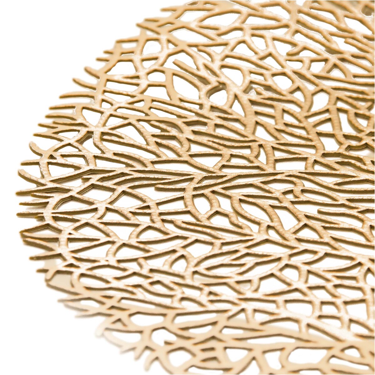 Podkładka Ażurowa Na Stół Mata Stołowa Pod Talerz Ozdoba 38 Cm Drzewo Pvc Miedziana