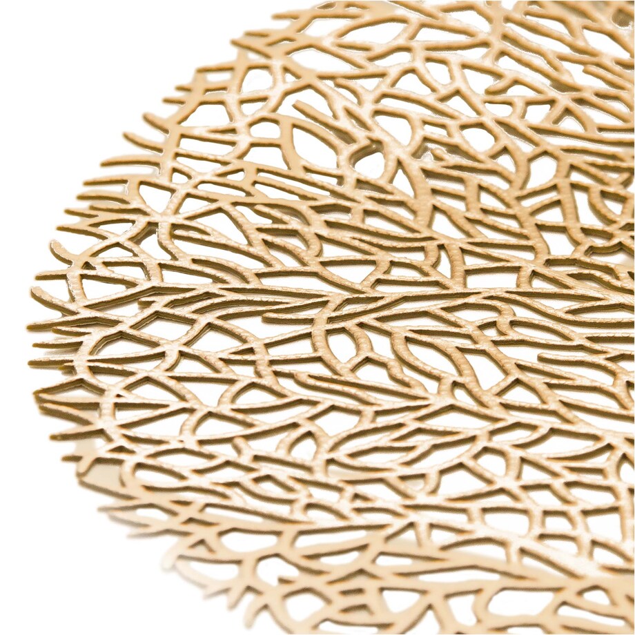 Podkładka Ażurowa Na Stół Mata Stołowa Pod Talerz Ozdoba 38 Cm Drzewo Pvc Miedziana