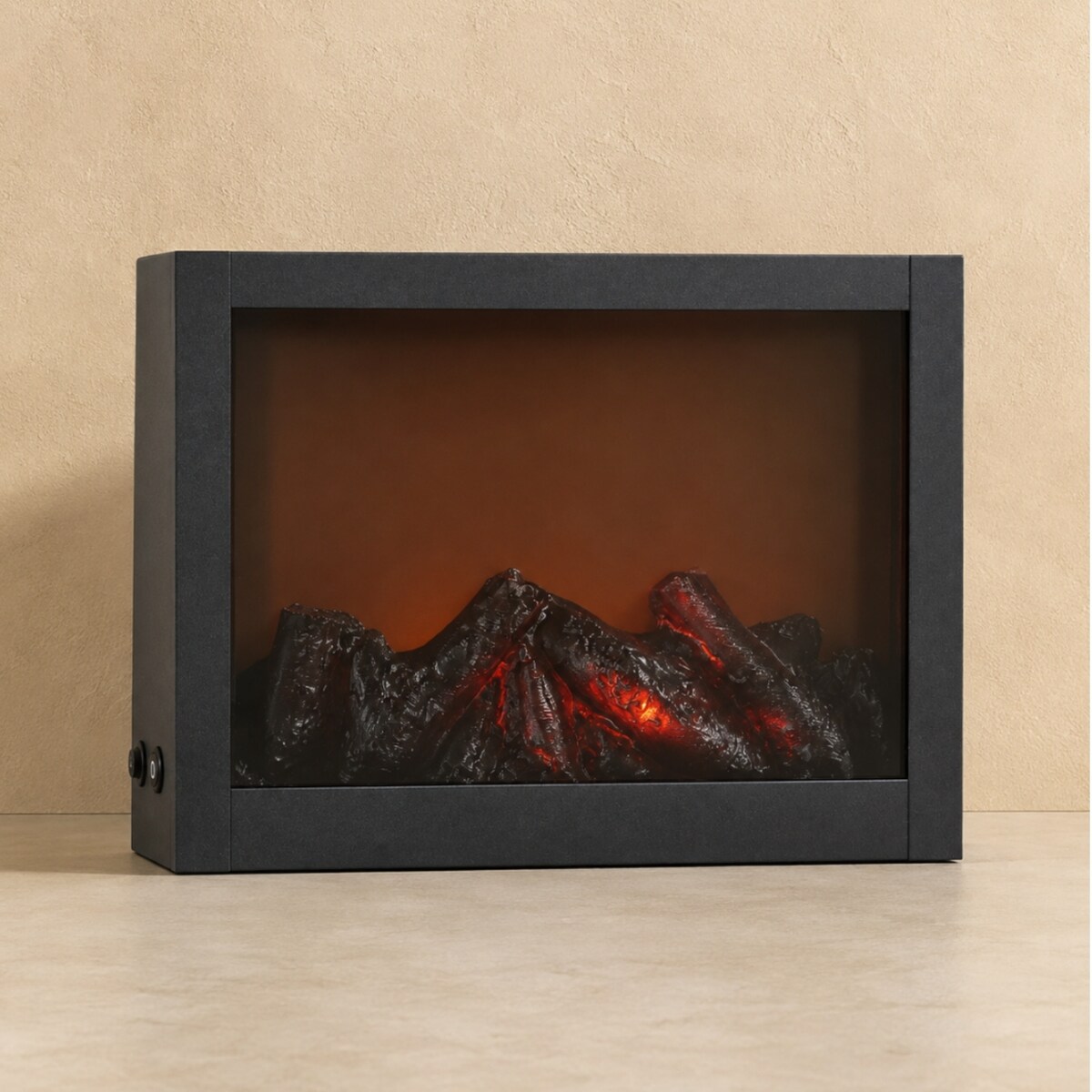 Kominek dekoracyjny LED, metalowy, 10 x 29 x 23 cm, kolor czarny