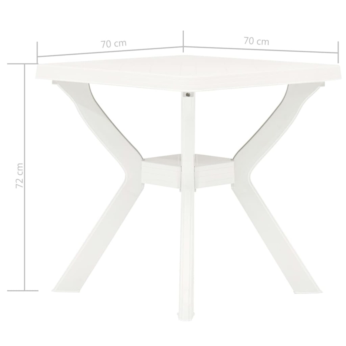 vidaXL Stolik bistro, biały, 70x70x72 cm, plastikowy
