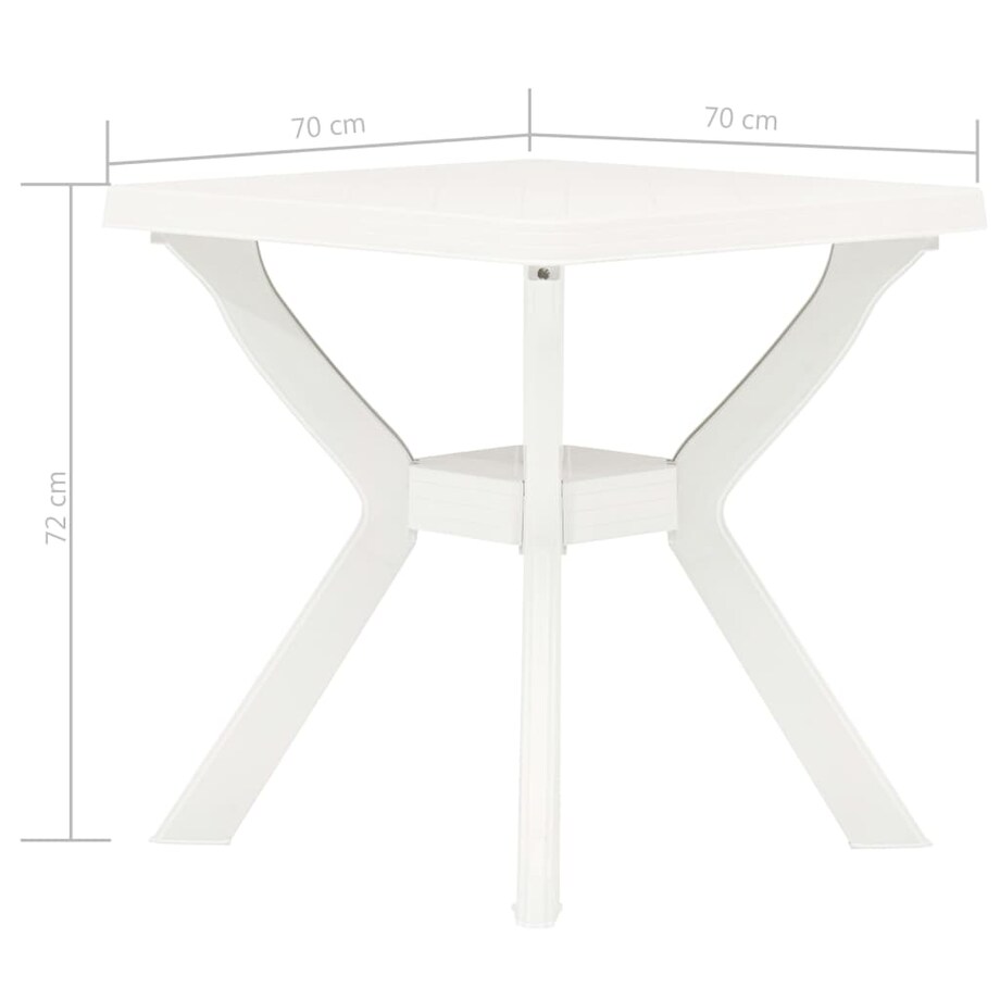 vidaXL Stolik bistro, biały, 70x70x72 cm, plastikowy
