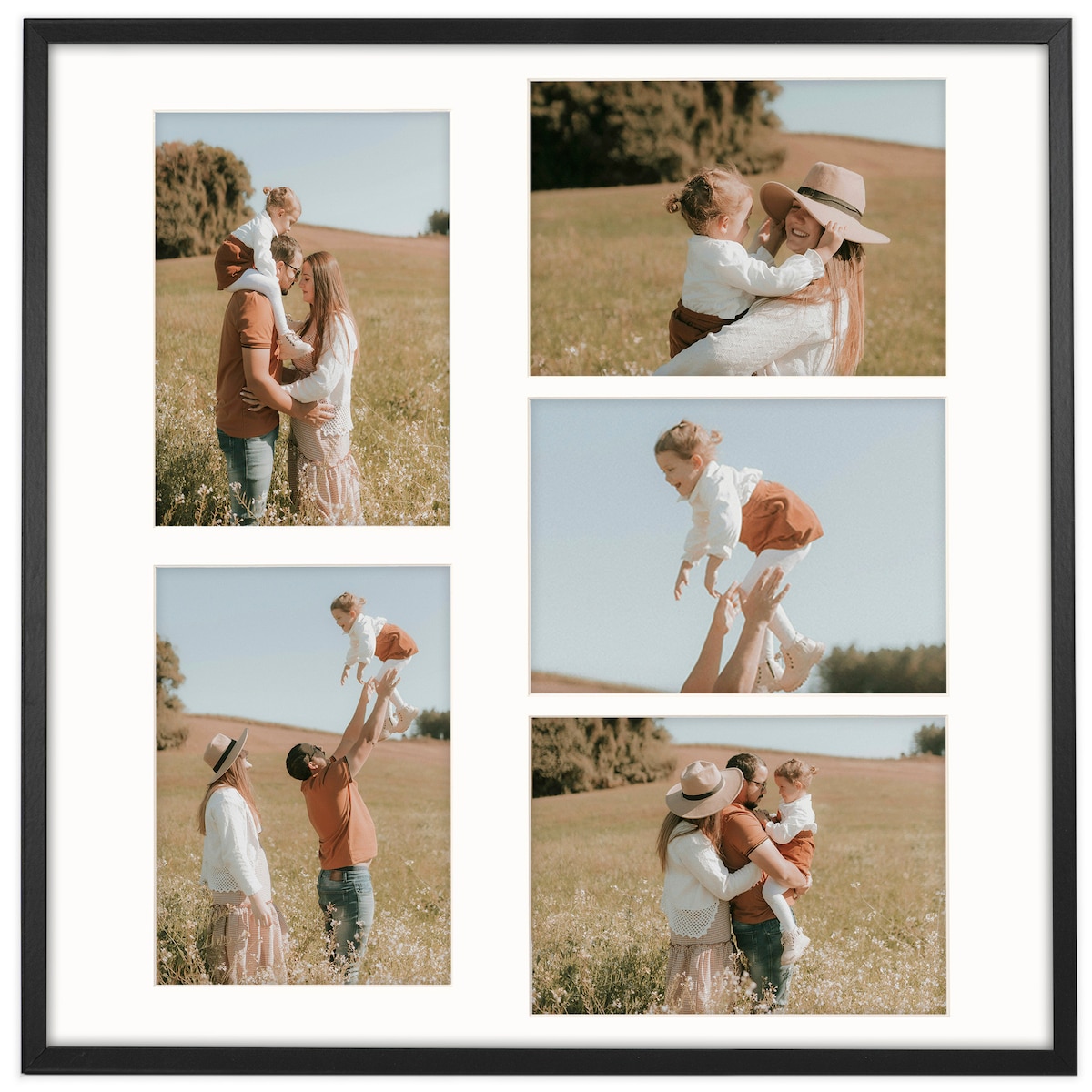 Ramka na zdjęcia 5x 15x21 cm czarna galeria na 5 zdjęć multirama collage 50x50 cm FRAMAI