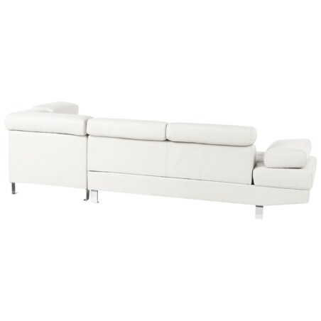 Narożnik ekoskóra lewostronny biały NORREA