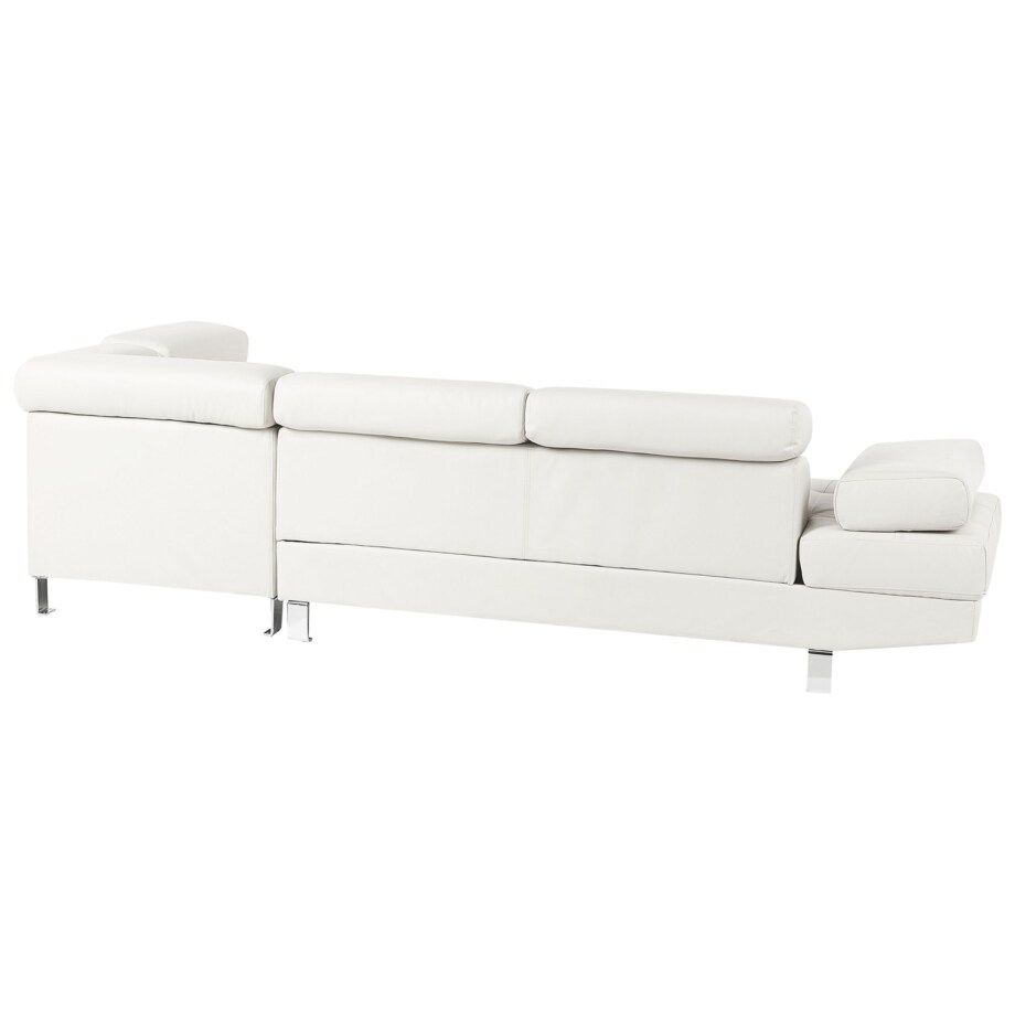 Narożnik ekoskóra lewostronny biały NORREA