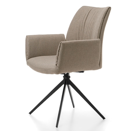 Krzesło tapicerowane tkanina typu sawana glamour do salonu PRATO beżowe