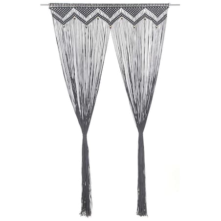 vidaXL Zasłona z makramy, antracyt, 140 x 240 cm, bawełna