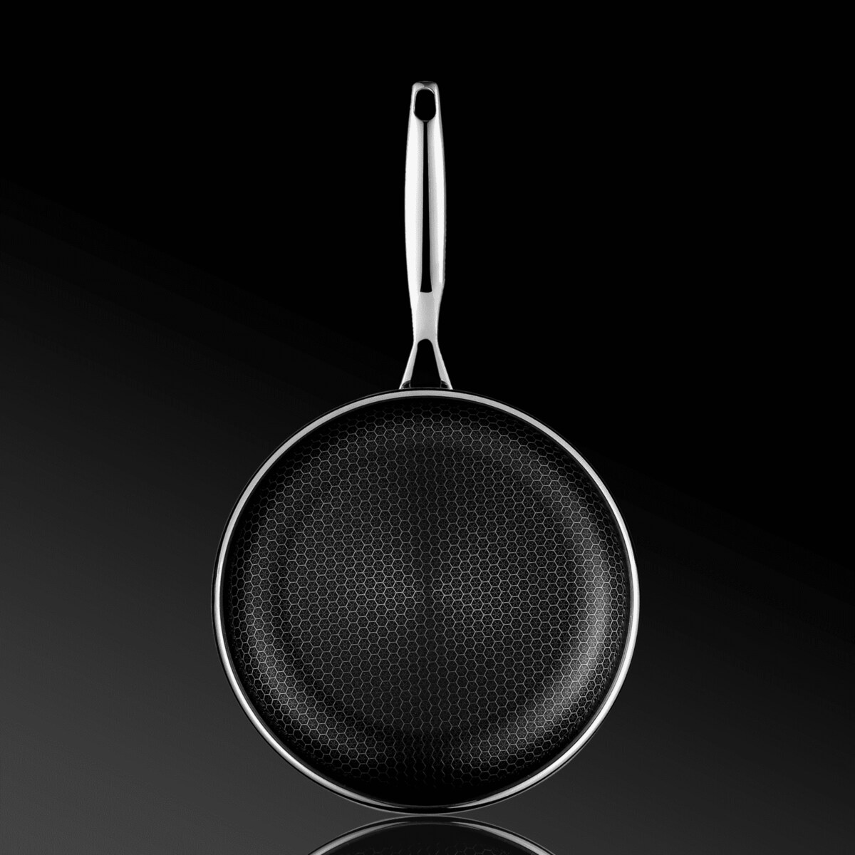 Profesjonalna patelnia ceramiczna Kanso 24 cm z pokrywką Plaster miodu Na indukcje Na gaz Nierdzewna