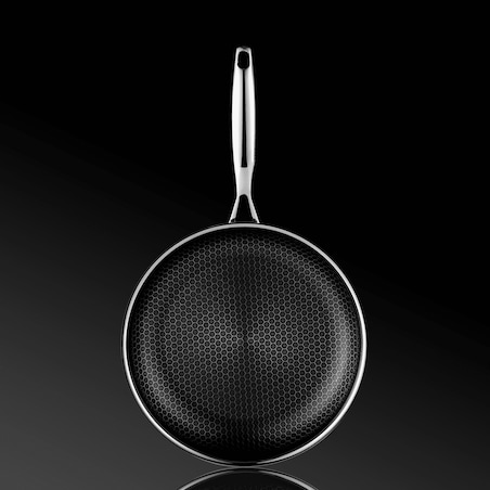 Profesjonalna patelnia ceramiczna Kanso 24 cm z pokrywką Plaster miodu Na indukcje Na gaz Nierdzewna
