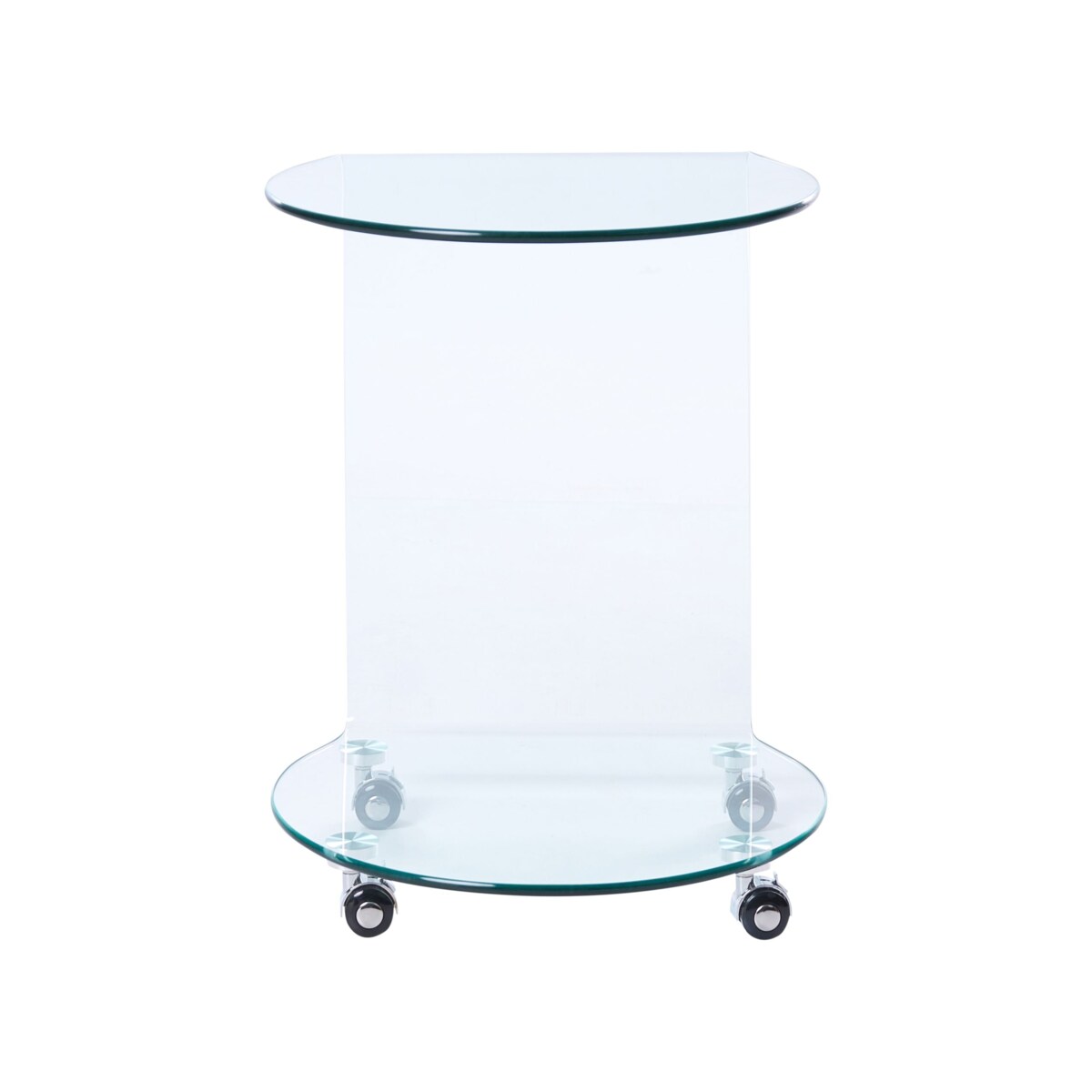 Stolik pomocniczy MINTO Szkło hartowane Przezroczysty Z kółkami