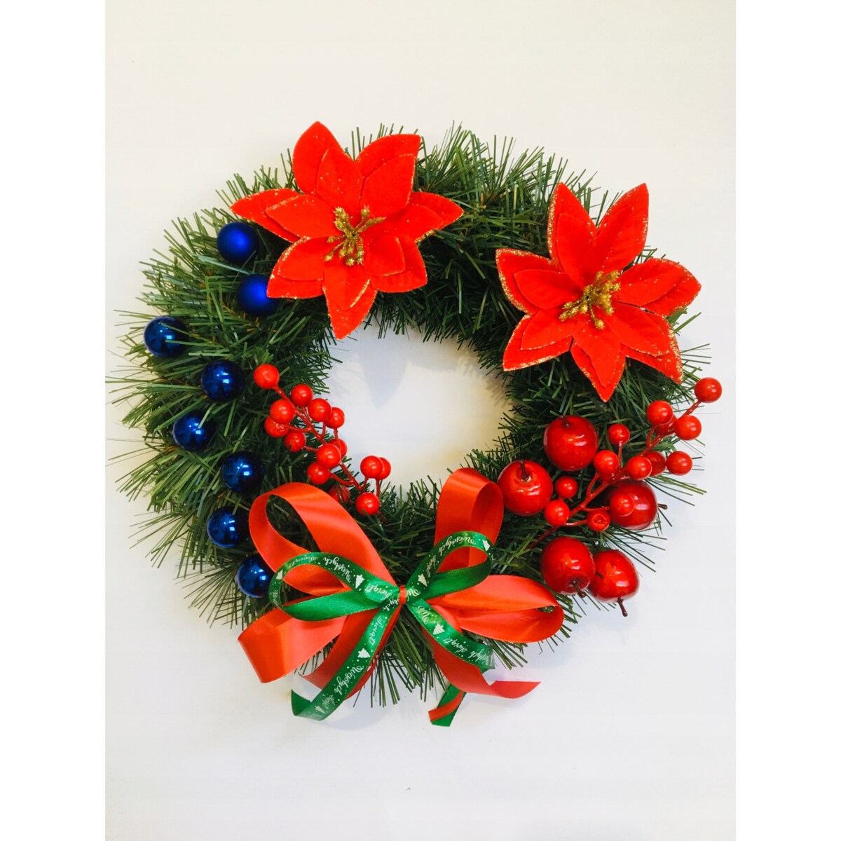 WIANEK ŚWIĄTECZNY choinka na drzwi stół gotowy gwiazda dekoracja prezent