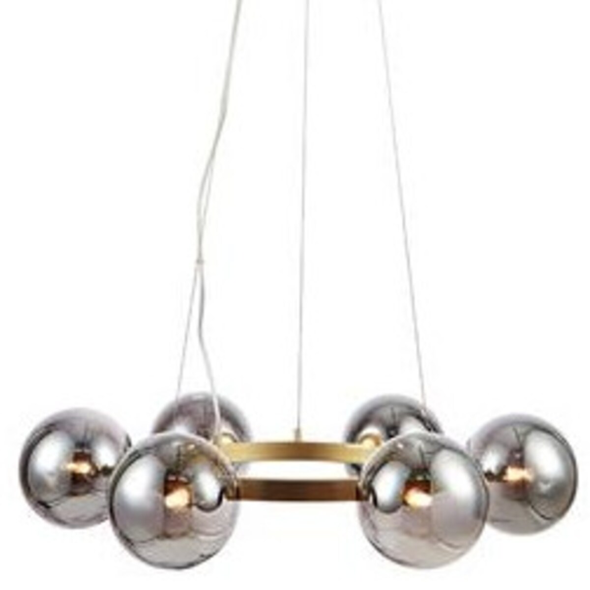 Loftowa LAMPA wisząca CIRCLE 108050 Markslojd metalowa OPRAWA modernistyczny ZWIS szklane kule złote przydymione