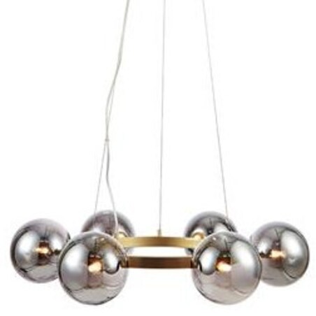 Loftowa LAMPA wisząca CIRCLE 108050 Markslojd metalowa OPRAWA modernistyczny ZWIS szklane kule złote przydymione