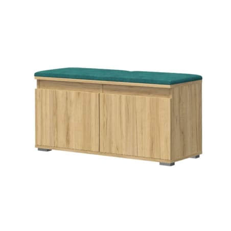 Szafka na buty z siedziskiem SINGAPUR 100 dąb craft/zielona