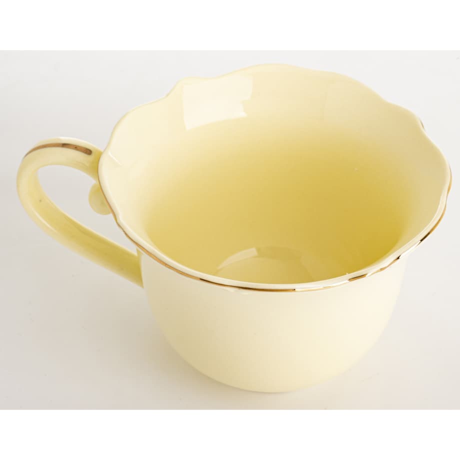 Filiżanka 7x9,5x12,5 cm 220 ml ze spodkiem Ø 15,5 cm KOPP beżowa ze złotym brzegiem