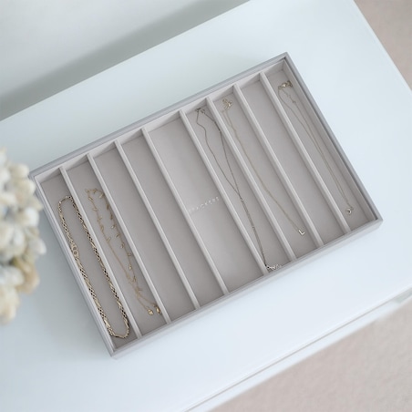 Szkatułka na naszyjniki Stackers 9 komorowa supersize kamienna szarość