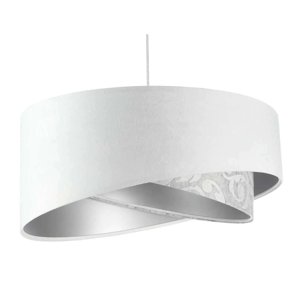 Lampa wisząca ALBIT biała/srebrna