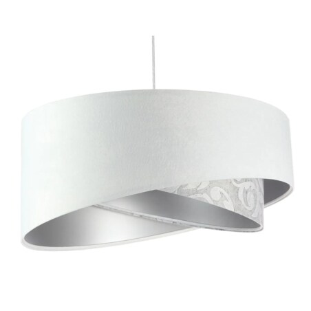 Lampa wisząca ALBIT biała/srebrna