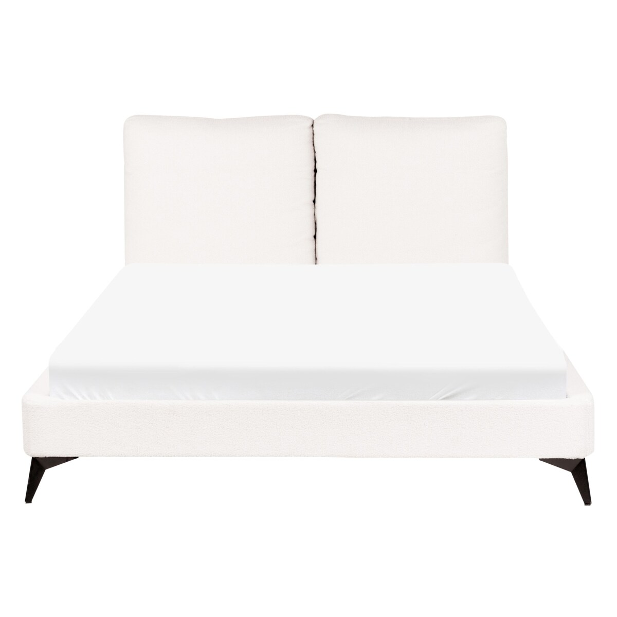 Łóżko Boucle MELLE 140 x 200 cm Złamana biel