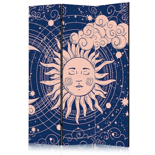 Parawan dwustronny Tła i desenie 135x172 cm 3-częściowy niebieski