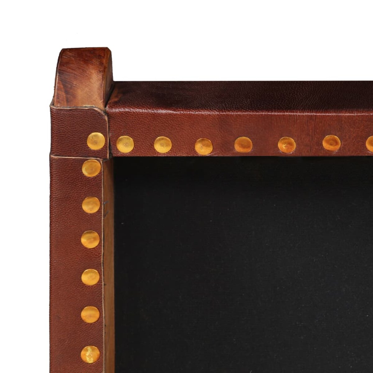 vidaXL Krzesło składane, brązowe, skóra naturalna