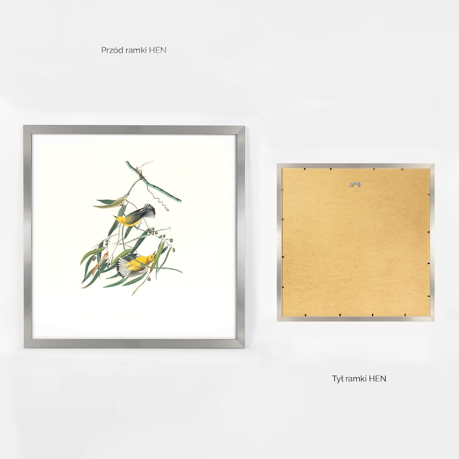 Ramka na zdjęcia 50x50 cm srebrna rama MDF z plexi do powieszenia pion poziom klasyczna kwadratowa ramka FRAMAI®