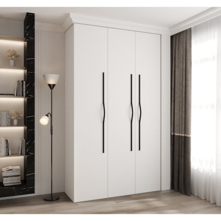 Szafa trzydrzwiowa Como 2 140 gł.50 biały+czarny