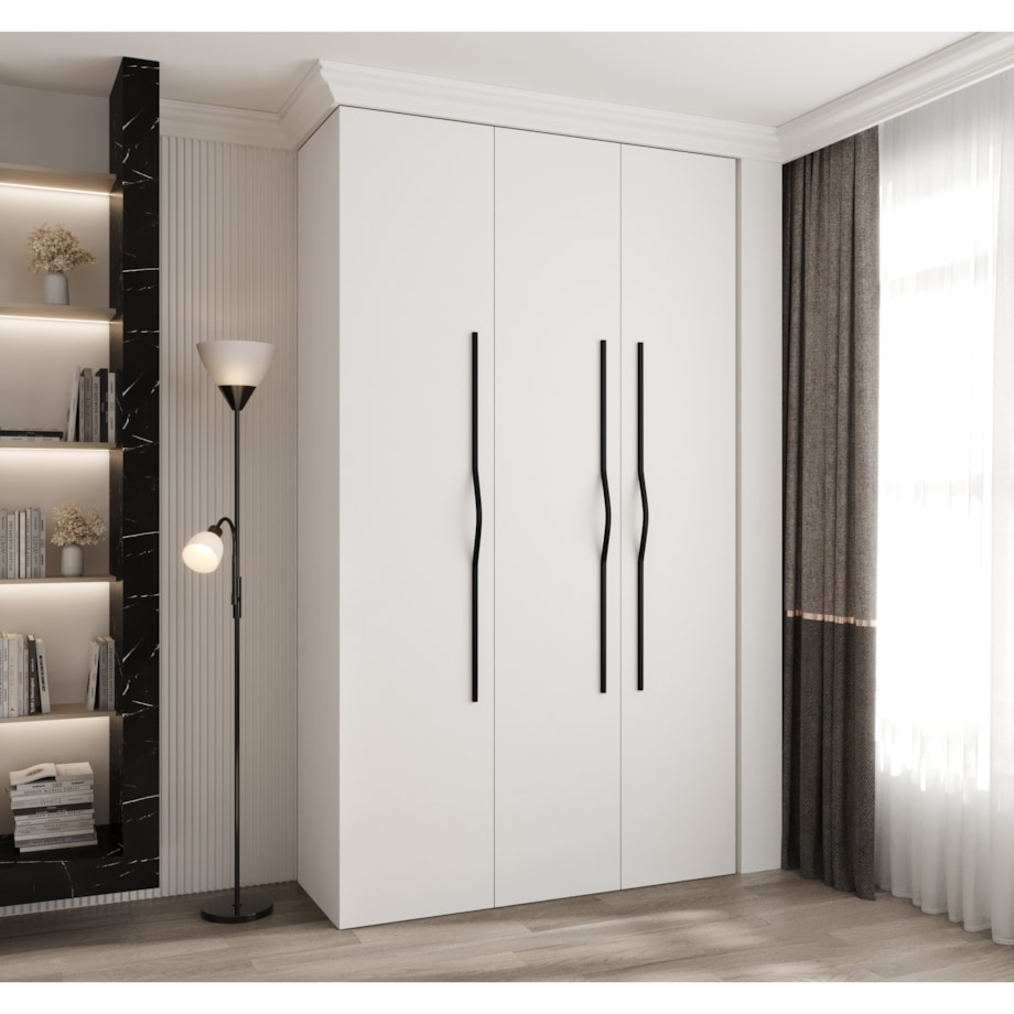 Szafa trzydrzwiowa Como 2 140 gł.50 biały+czarny