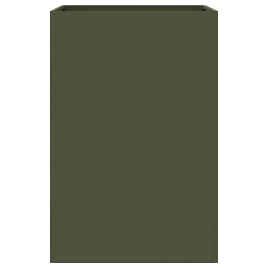 vidaXL Donica, oliwkowa, 52x48x75 cm, stal