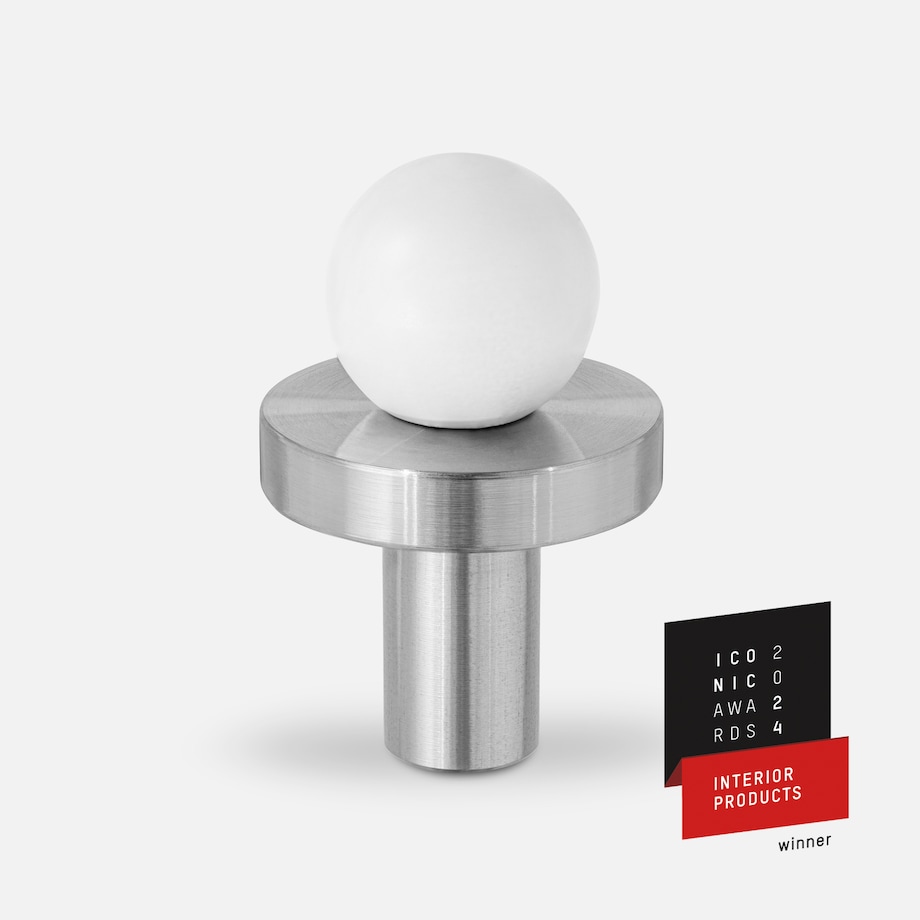 POLA SILVER - WHITE uchwyt jednopunktowy stal inox