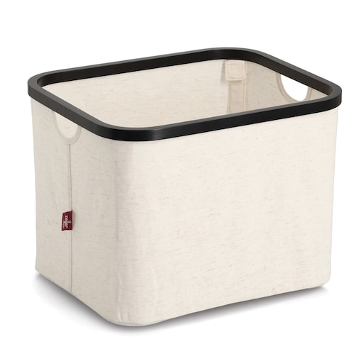 Organizer tekstylny kremowy ZELLER, bambus, 40 x 33 x 30 cm