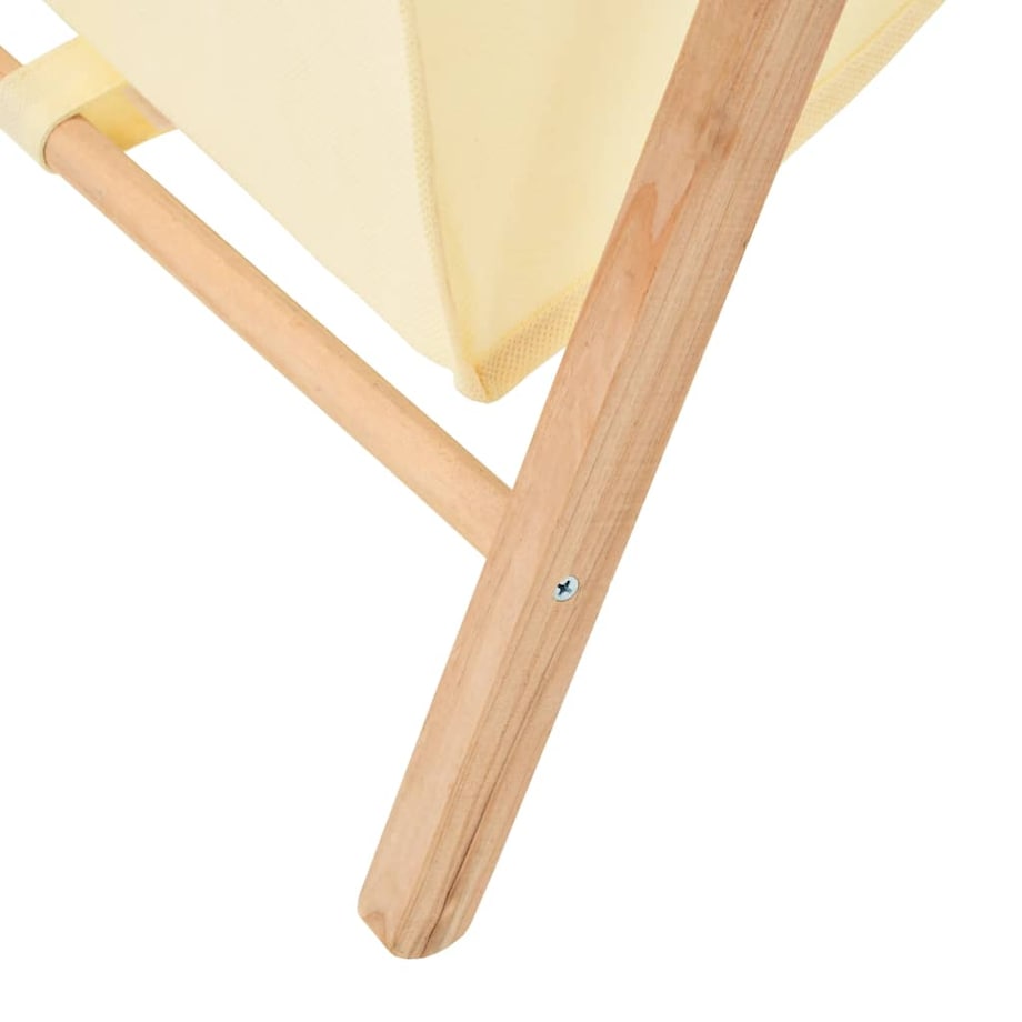 vidaXL Kosz na pranie, drewno cedrowe i tkanina, beżowy, 42x41x64 cm