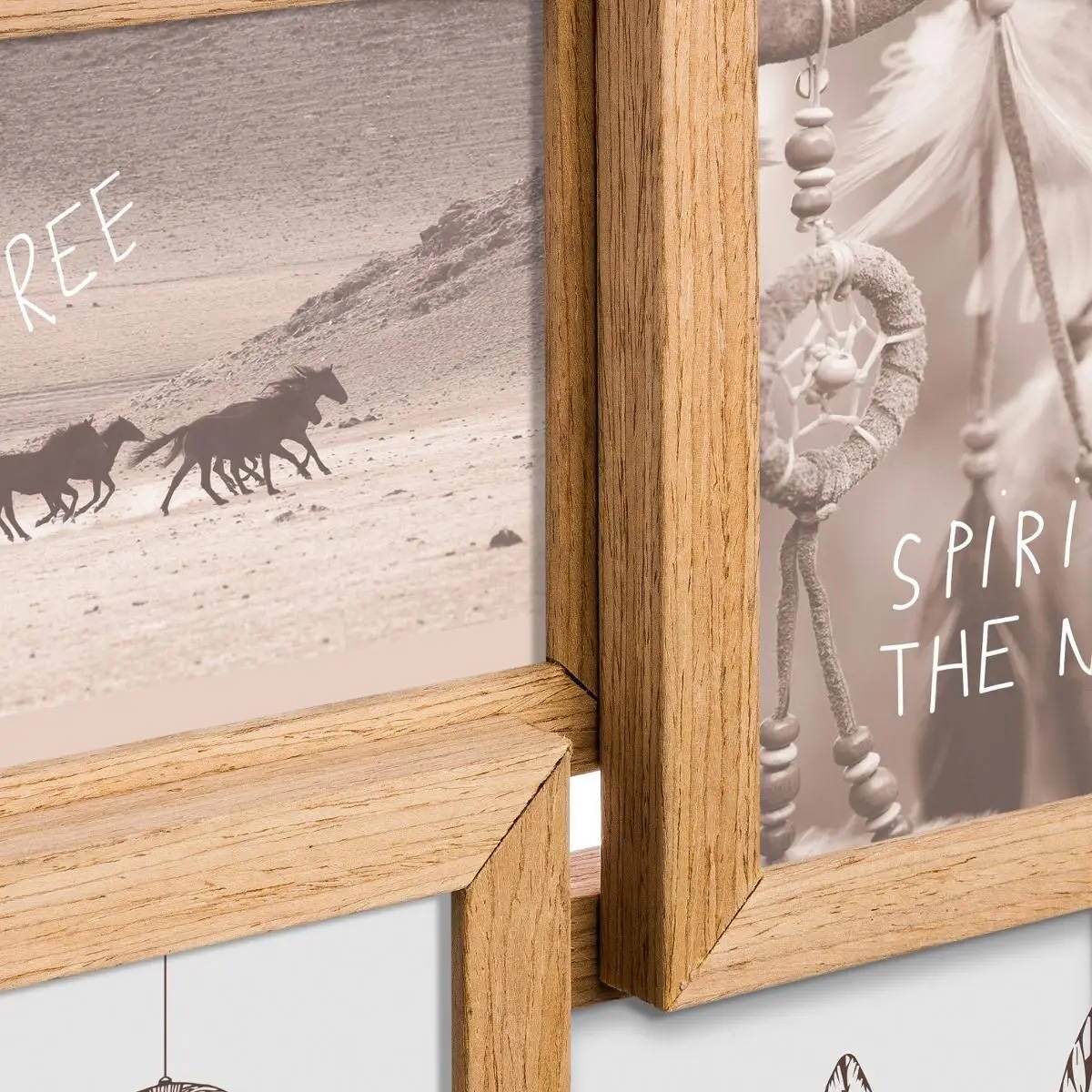 Ramka na kilka zdjęć z drewna