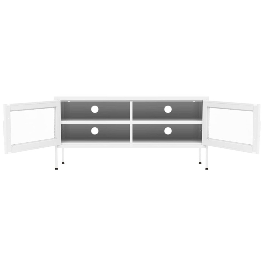 vidaXL Szafka pod telewizor, biała, 105x35x50 cm, stalowa