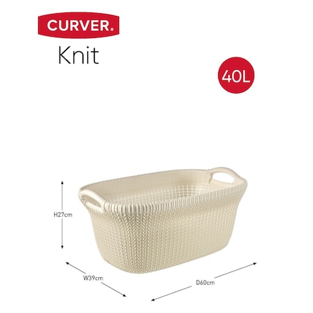 Curver Kosz na pranie Knit, 40 L, kremowy
