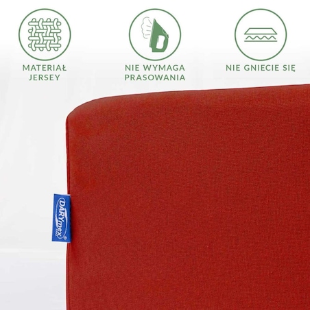 Prześcieradło jersey z gumką 120x200 kolor Czerwony