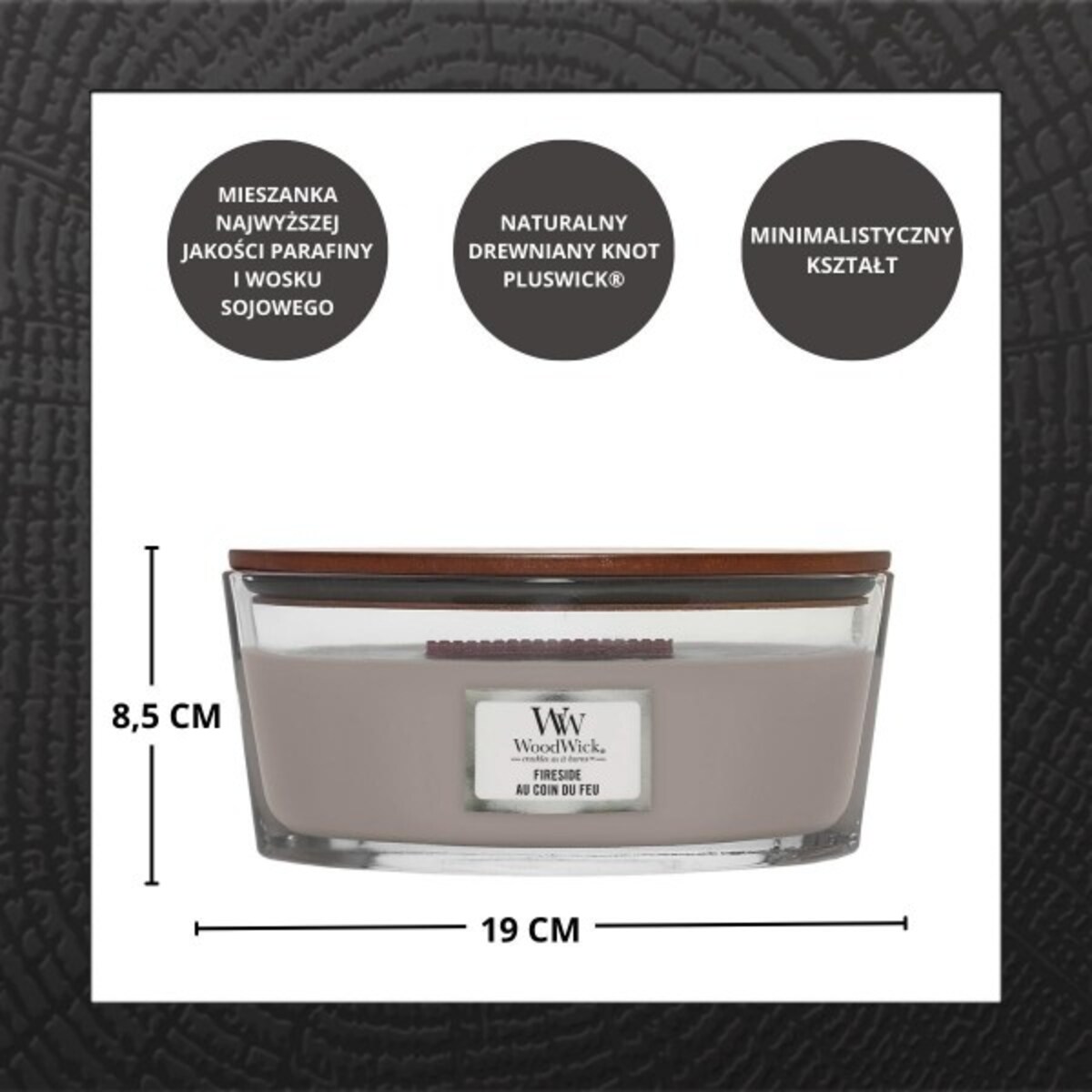 WoodWick świeca Elipsa FIRESIDE