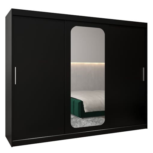 Szafa przesuwna Garderoba PROMO T2 250 czarny/czarny