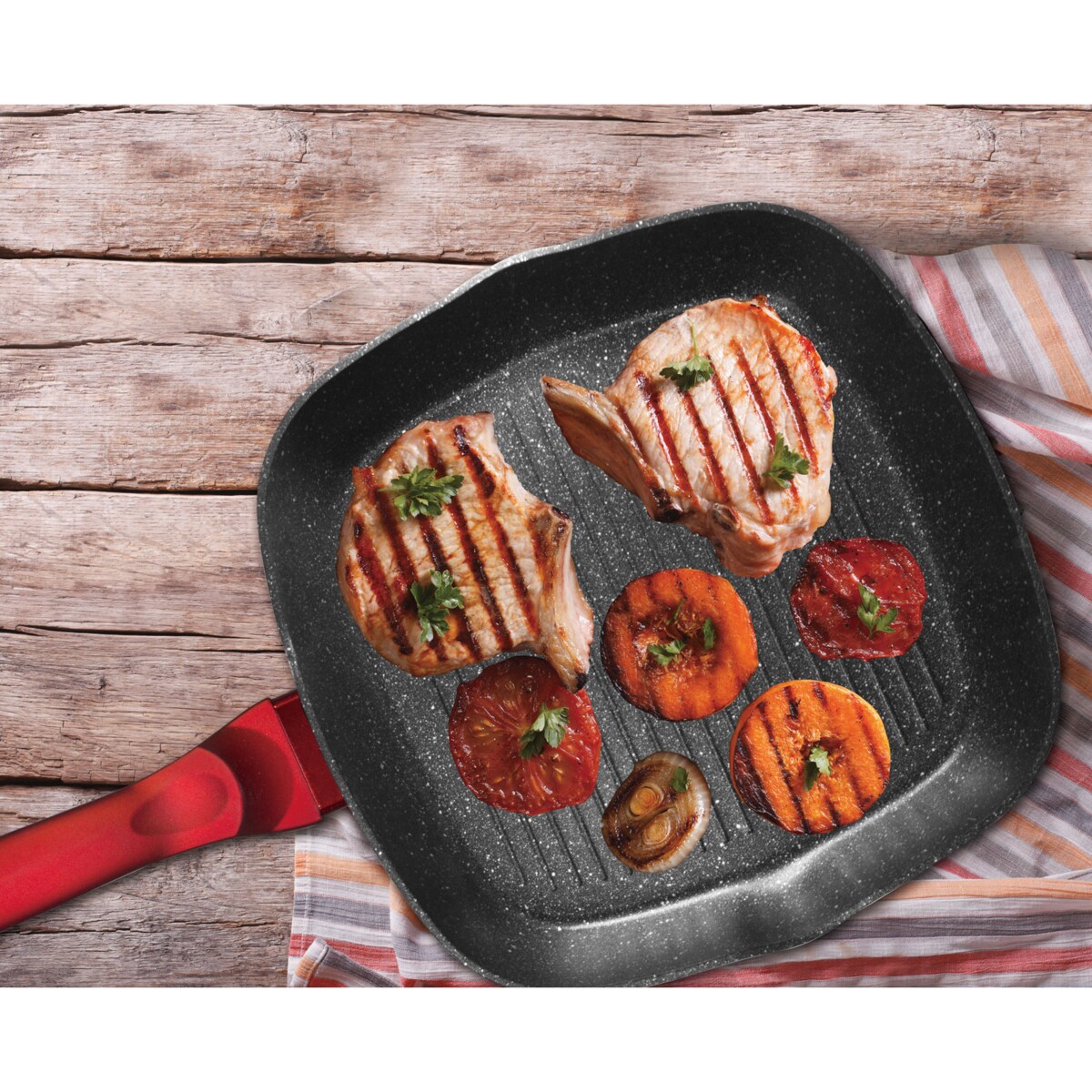 Patelnia z powłoką granitową grill 28cm BERLINGER HAUS Metallic Burgundy