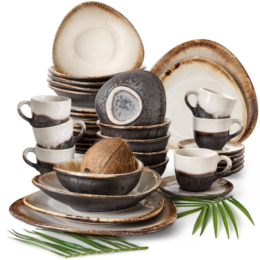 Konsimo PRIMA Zestaw obiadowo-kawowy 6 os. (36 el.), jasnobeżowy