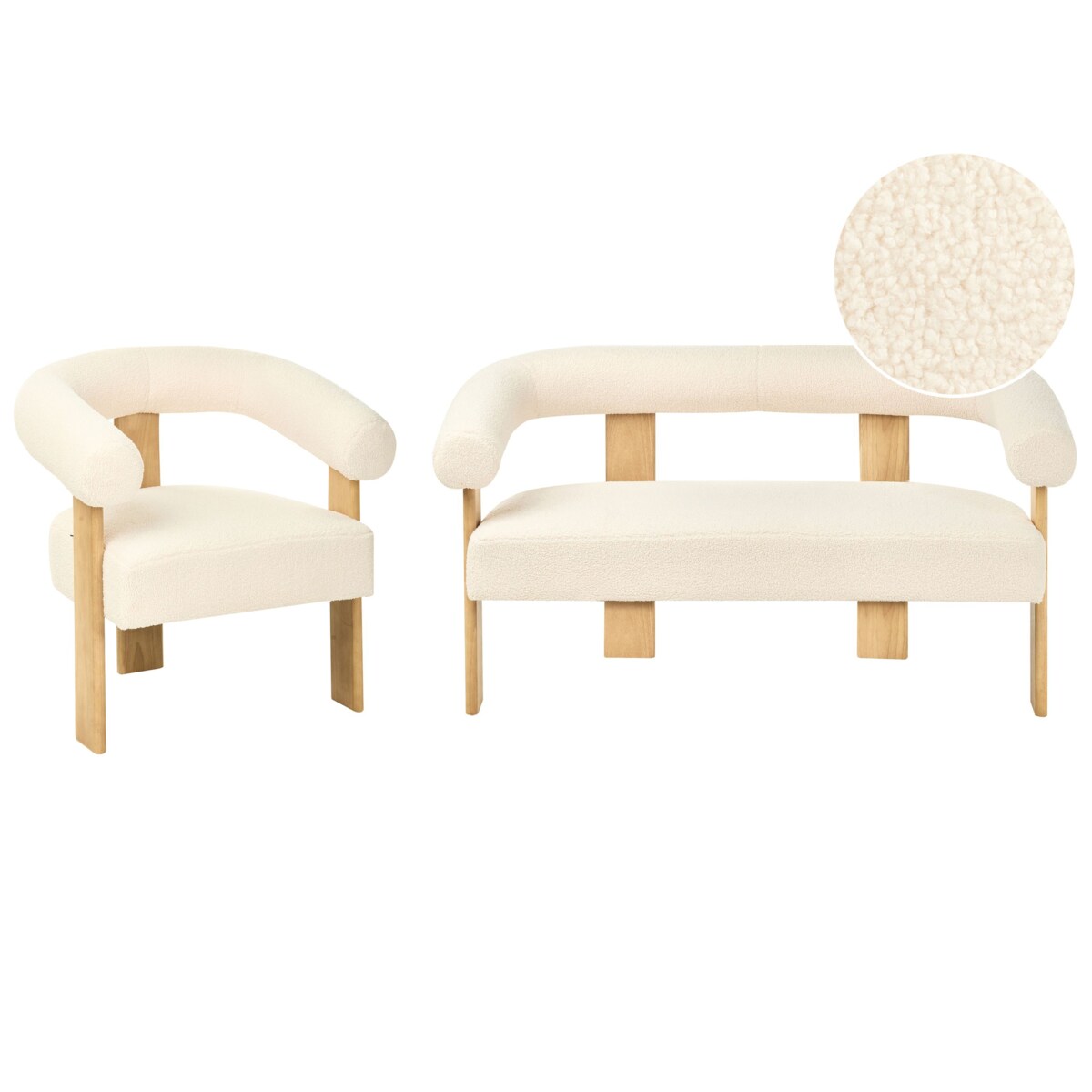 Komplet wypoczynkowy ILBRO Boucle Złamana biel/ jasny brąz