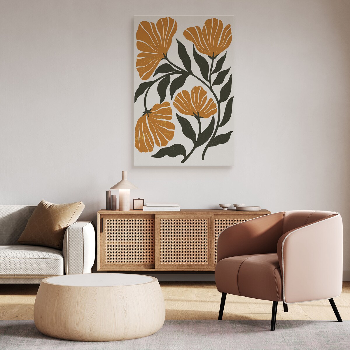 Obraz Pomarańczowe Tropikalne Kwiaty 80x120cm