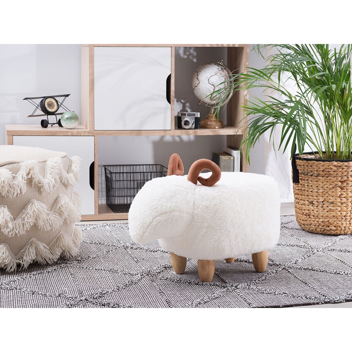 Pufa zwierzak LAMB Biały Baranek