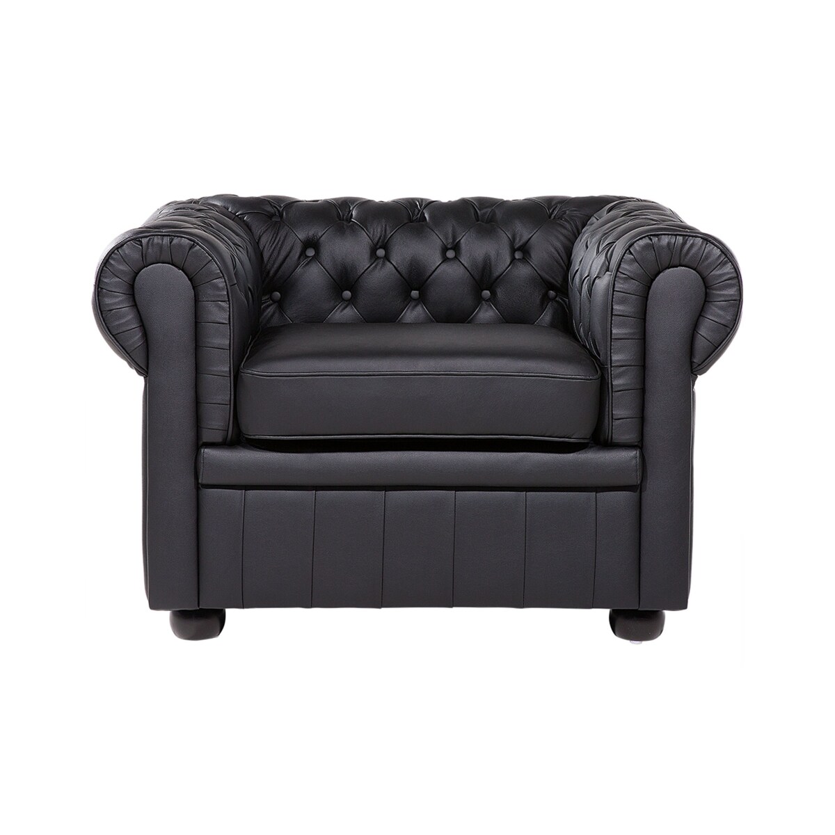 Fotel skórzany czarny CHESTERFIELD