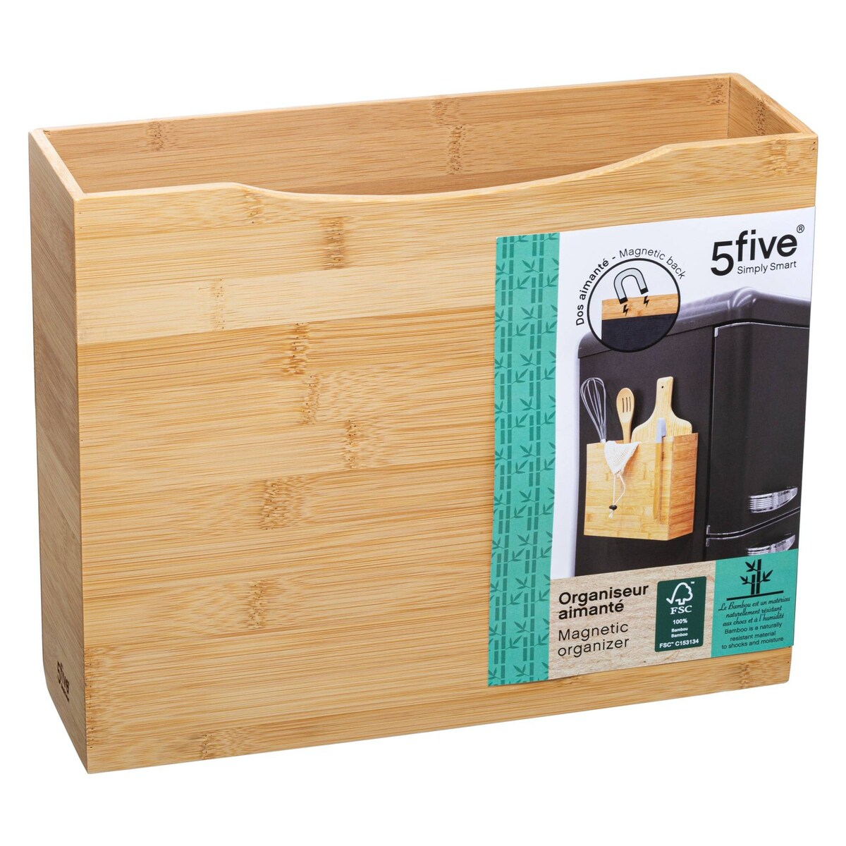 Organizer kuchenny z magnesem, M, bambusowy